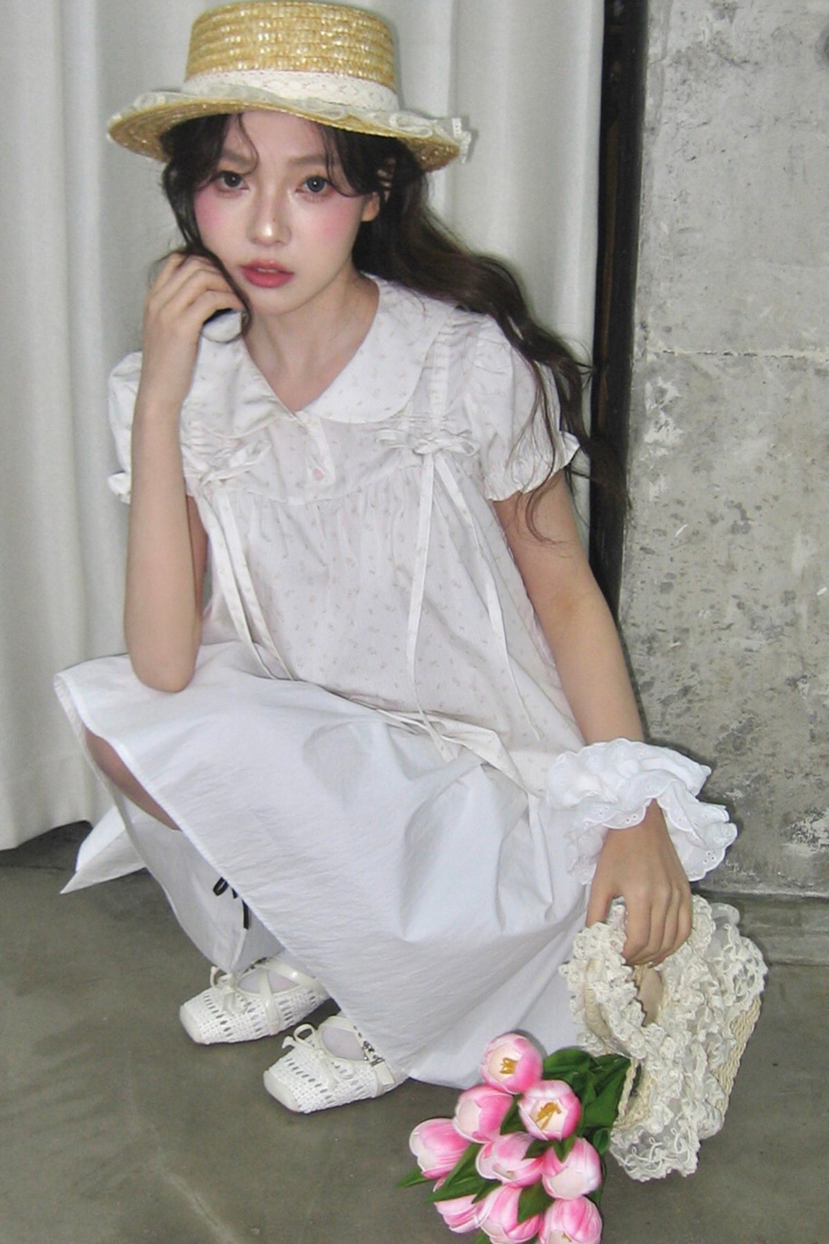 Floral Shirt and Bow Skirt Set-Up