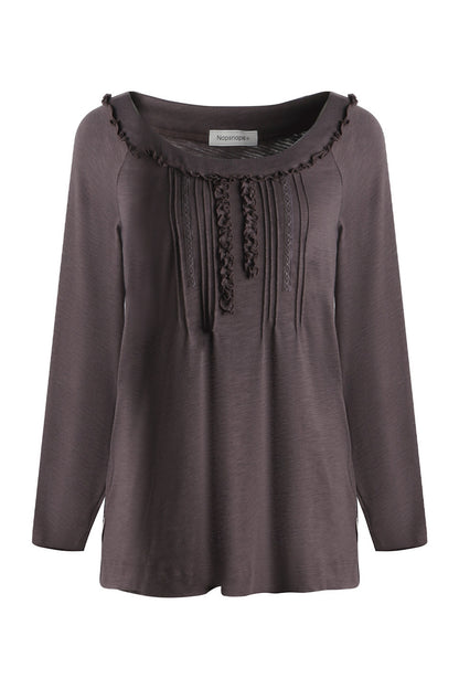Front Chest Tuck Webbing Raglan Knit T-Shirt