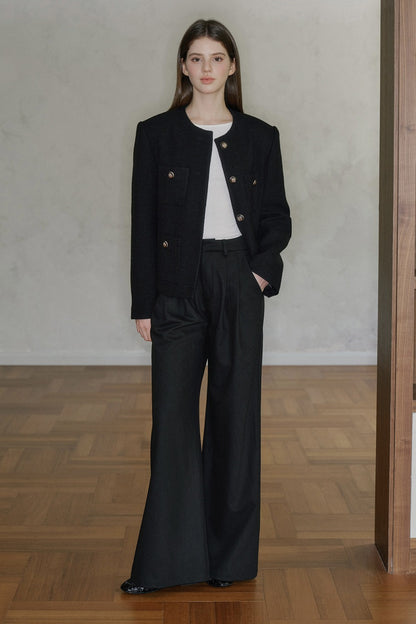 Pantaloni drappeggiati a vita alta