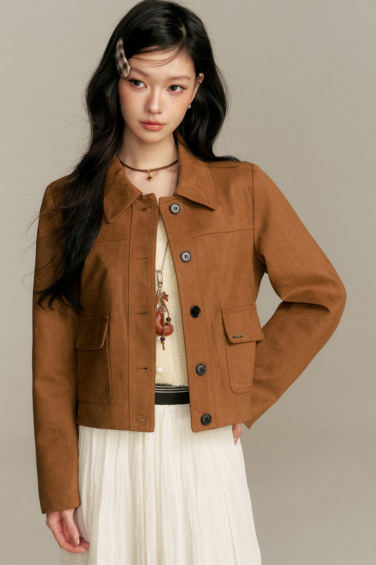 Faux Suede Brown Jacket