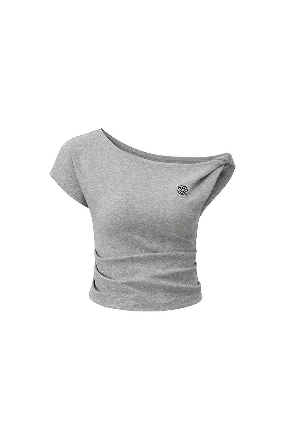 Knot Detail Off-Shoulder Short Sleeve Sweatshirt
