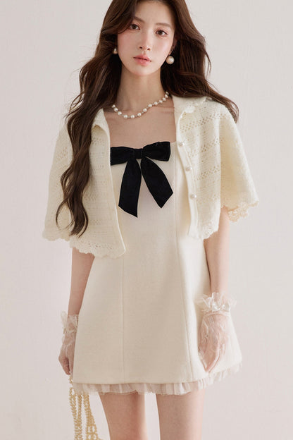 Hooded Hollow Crochet Knit Cardigan