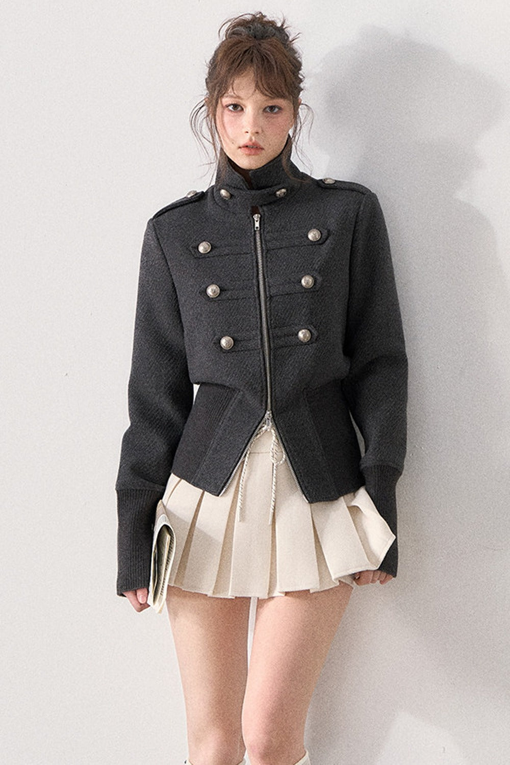 Napoleon Style Double-Breasted Woolen Coat
