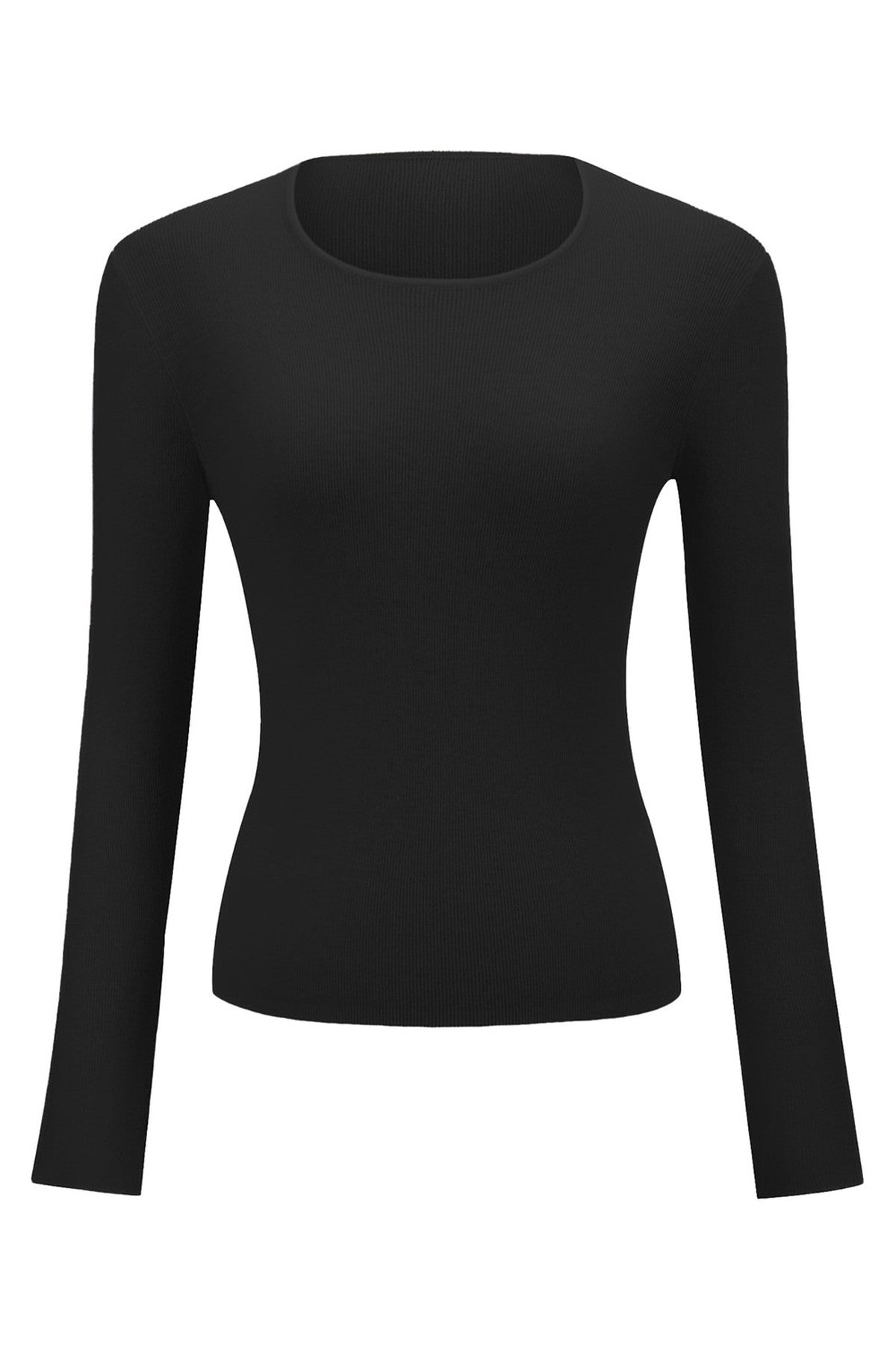 Avenement Wool Blend Long Sleeve Knit Top