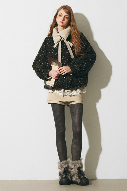 Reversible Polka Dot Bow Down Jacket