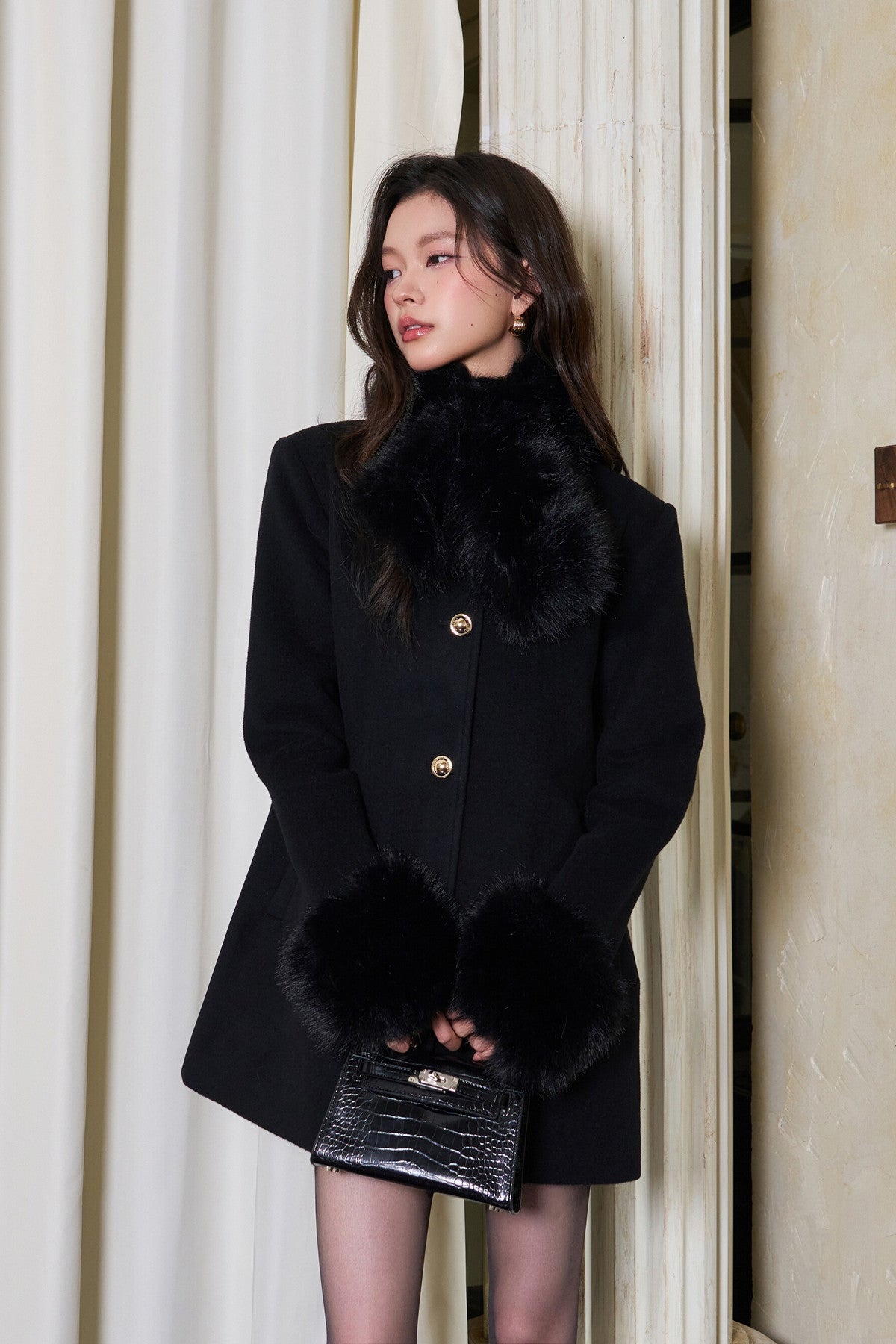 Wool Waist-Cinching Coat