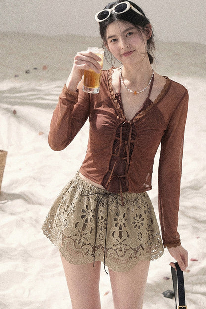 Lace Halter Two-Piece Set-Up
