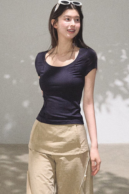 Slim-Fit U-Neck Lyocell Top
