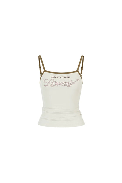 Color-Block Letter Print Camisole Top