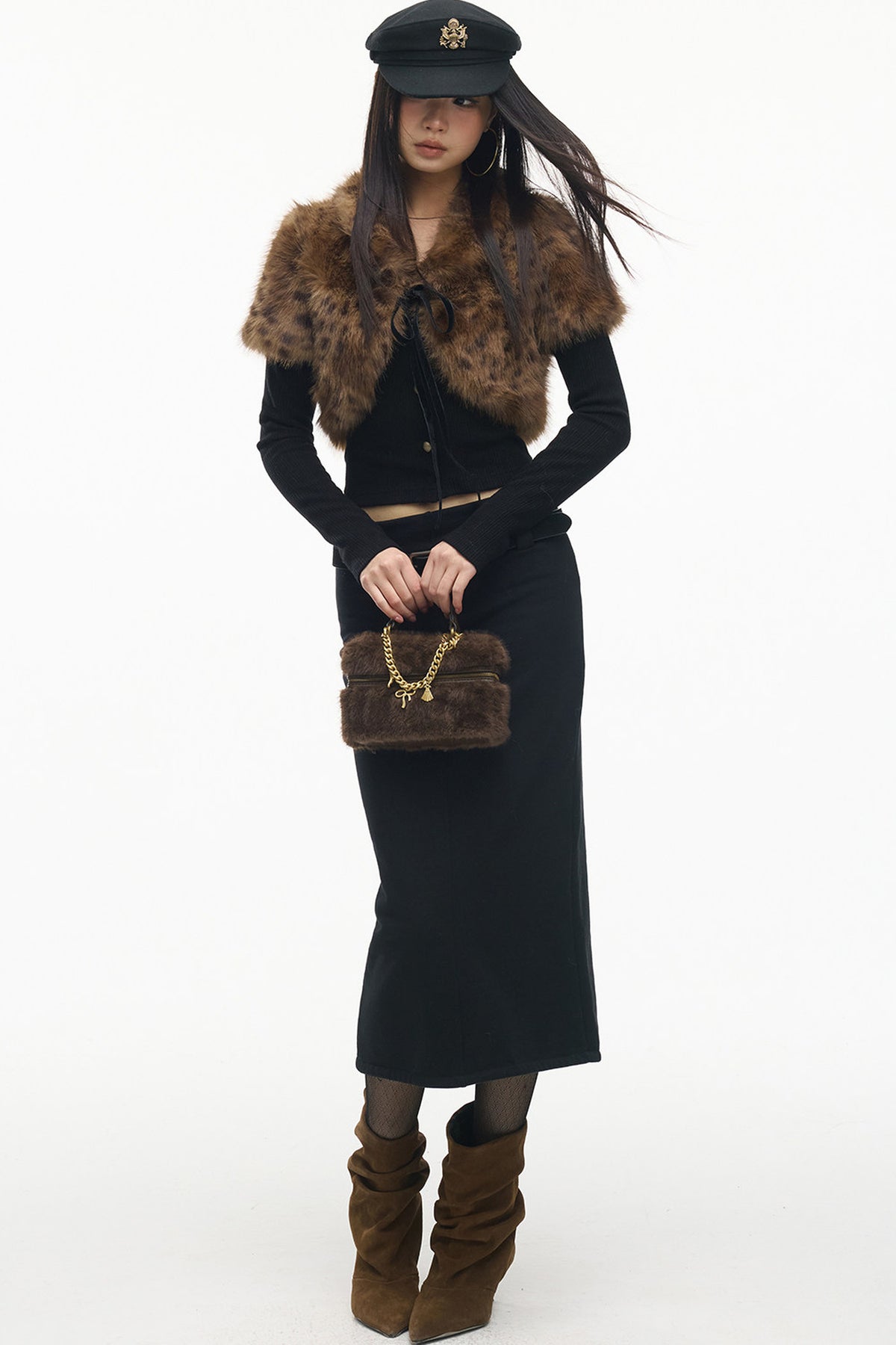 Knitted Sweatshirt Fabric Straight Skirt