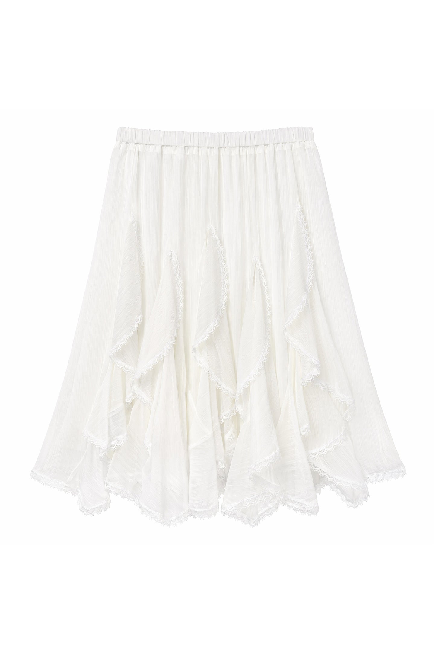 Ensemble 3 pièces composé d’une veste délavée, d’un haut à manches longues en dentelle et d’une jupe