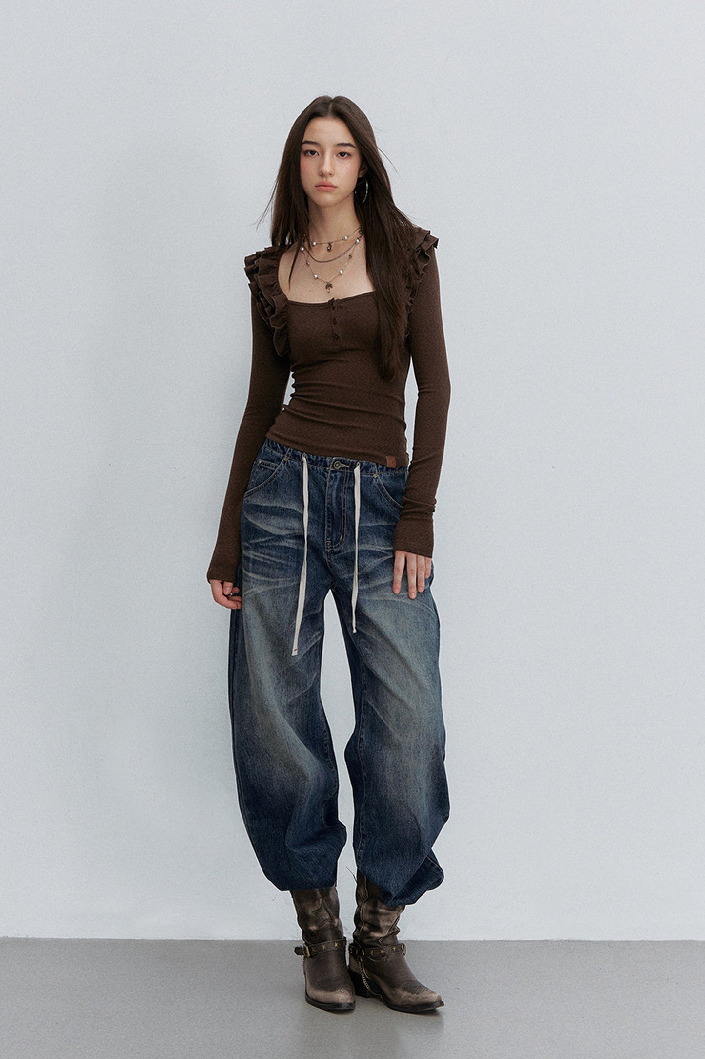 Pantaloni in denim sfumato retrò