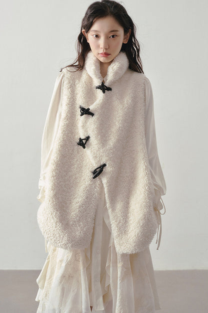 Beige Faux Shearling Vest