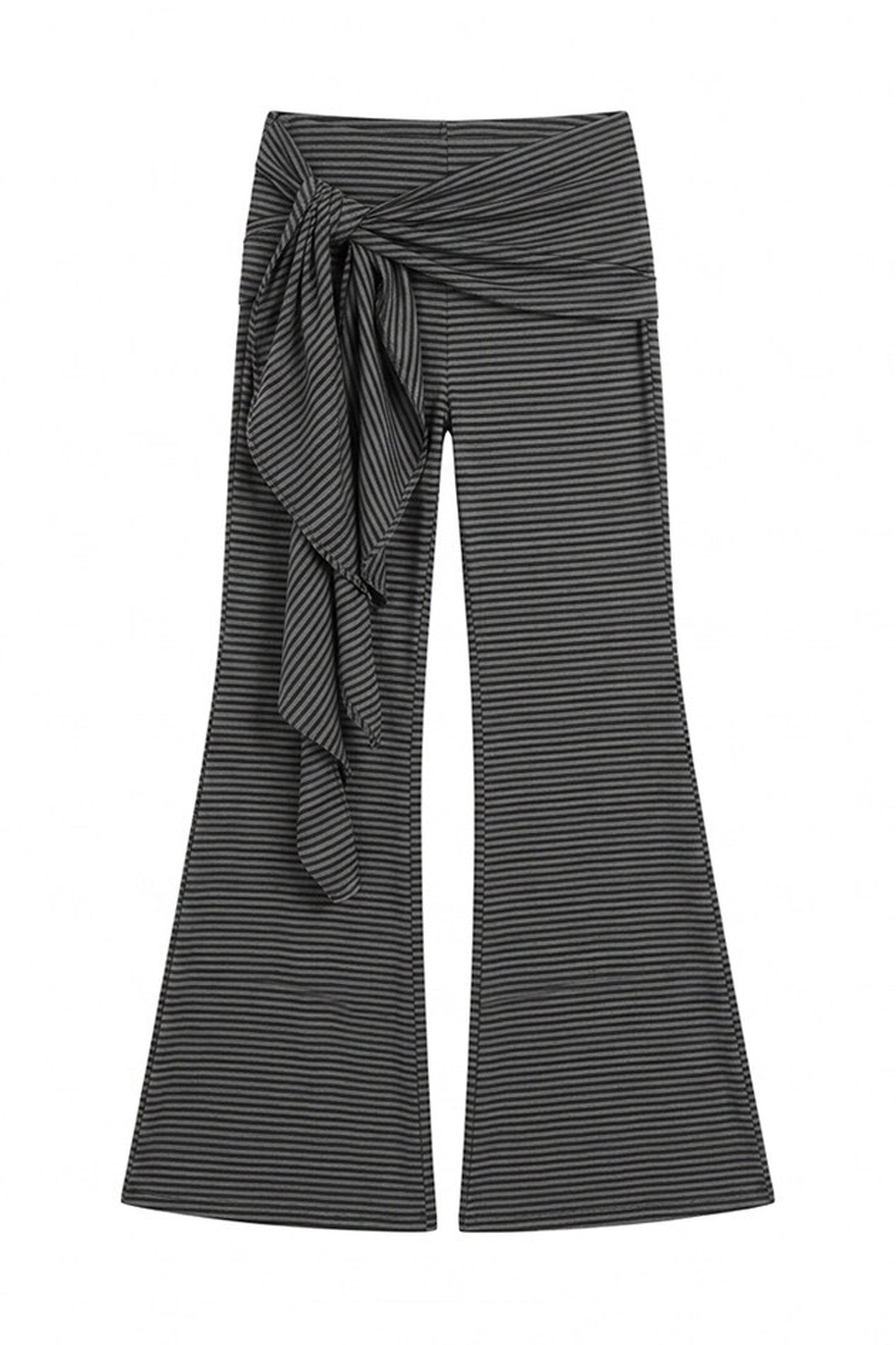 Striped Slim-Fit T-Shirt and Flared Pants Set-Up