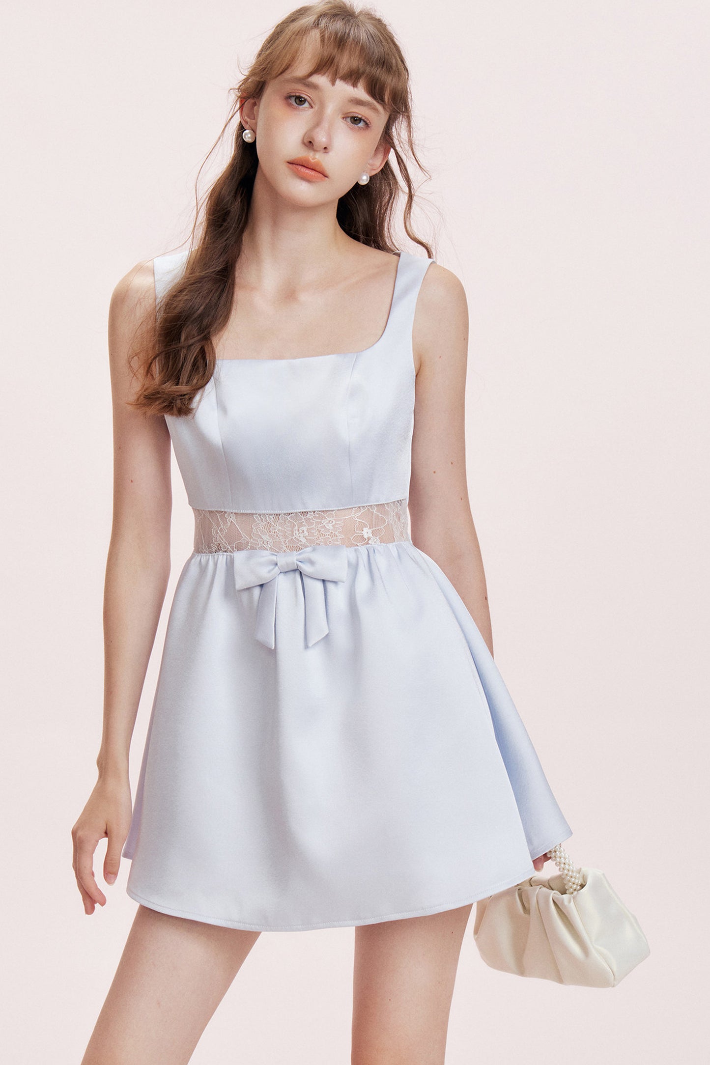 Floral Lace Satin Dress