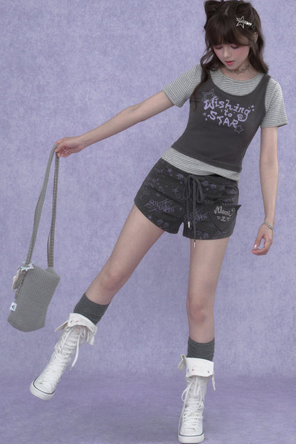 Graffiti Cat Ear Shorts