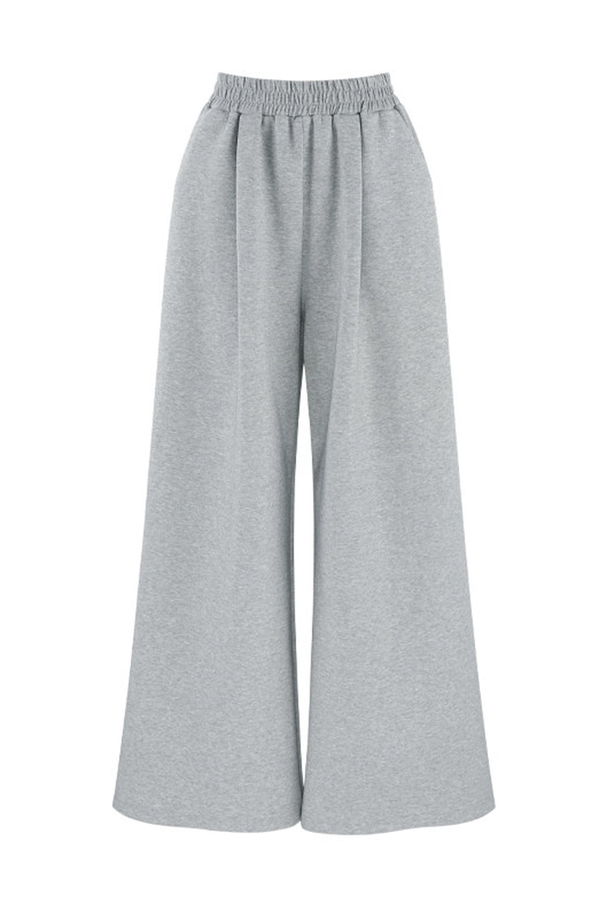 Hooded Shawl Sweatshirt and Wide-Leg Pants Set-Up