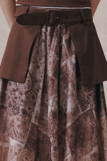 Tencel Detachable Panel A-Line Skirt