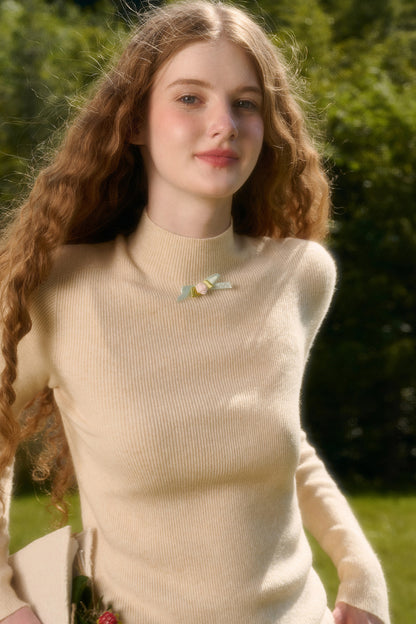 Maglione a maglia con fiocco
