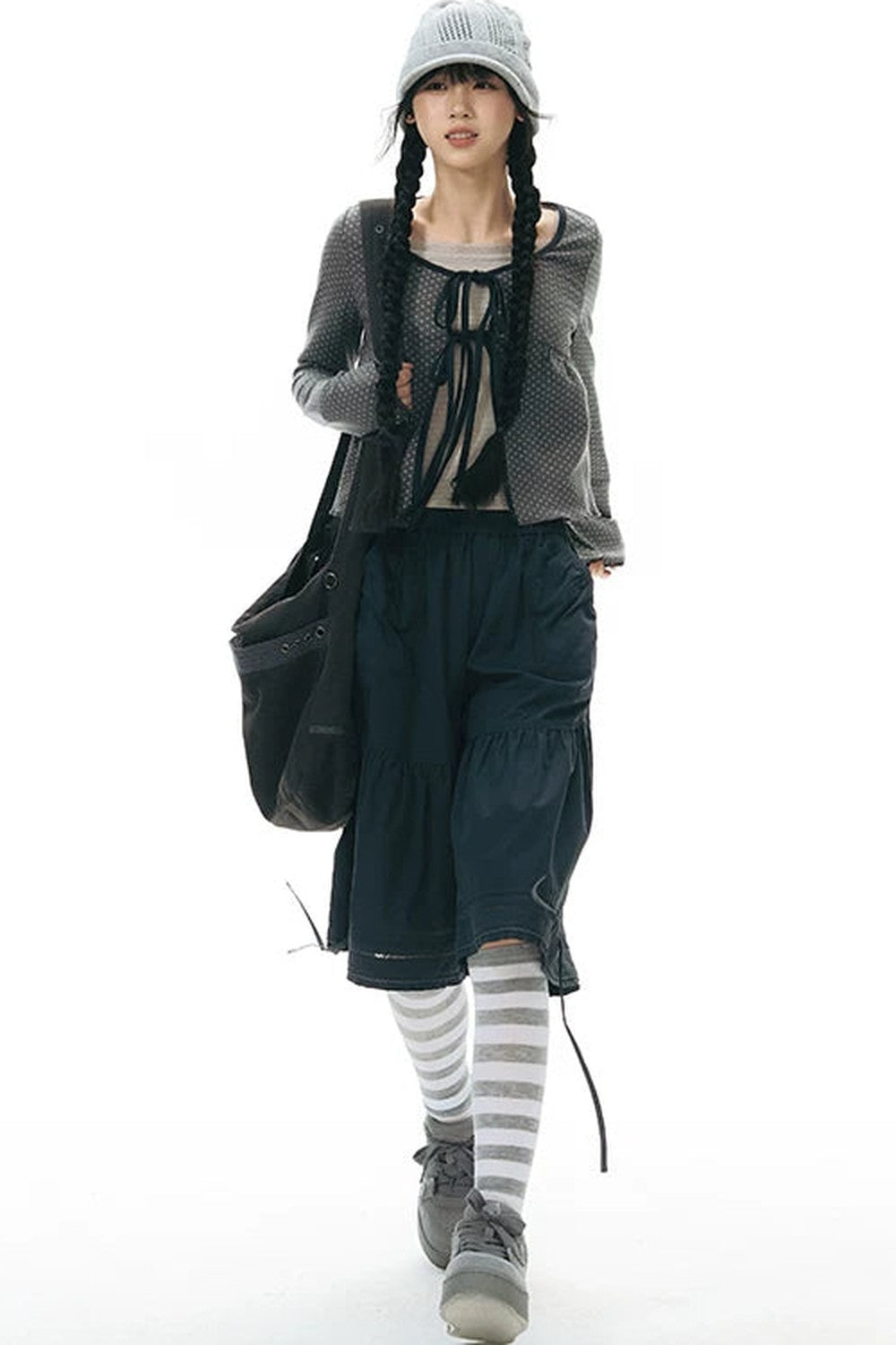 Lace Splicing Wide Leg Cropped Pants