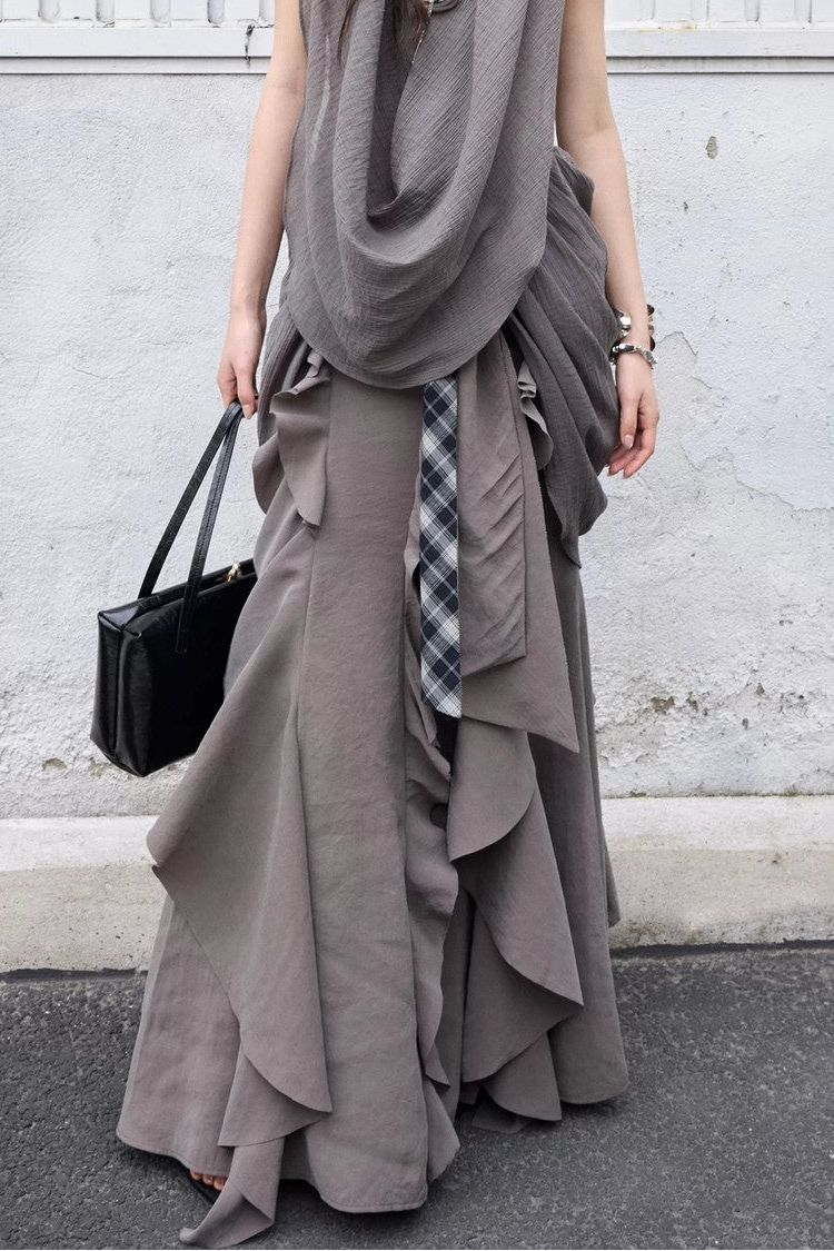 Bohemian Distressed Ruffled Skirt