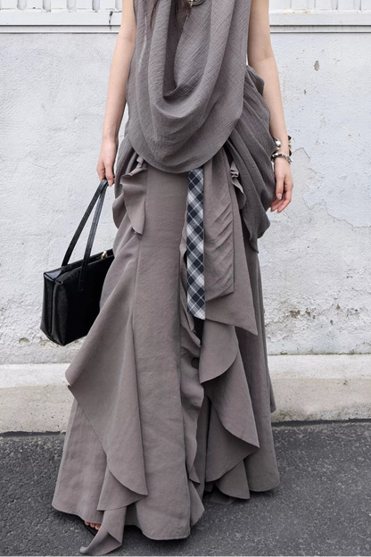 Bohemian Distressed Ruffled Skirt