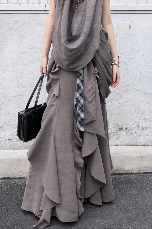 Bohemian Distressed Ruffled Skirt