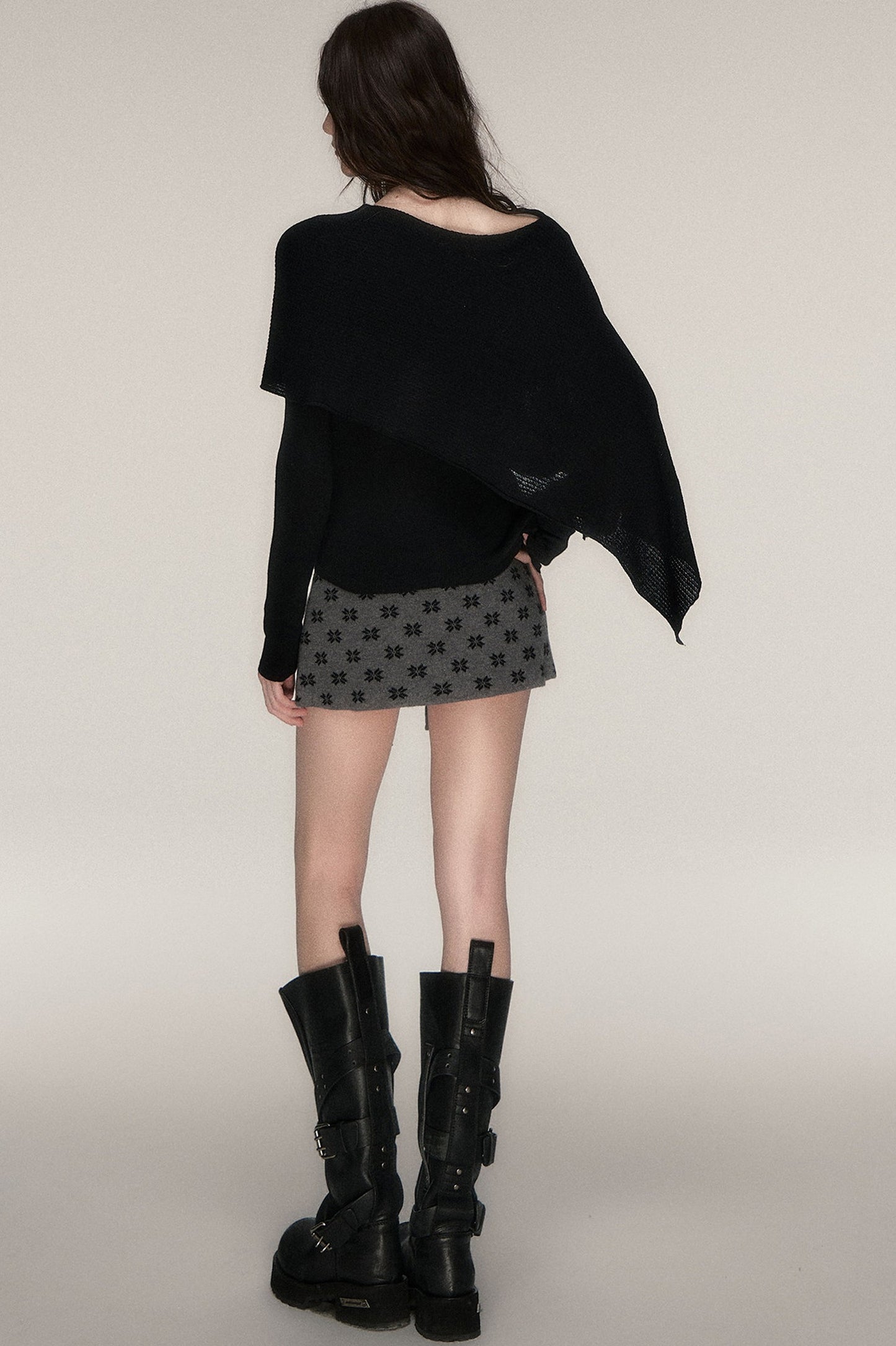 Weiches Windcape-Pullover-Strickoberteil