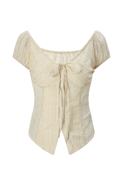 Lace Puff Sleeve Top Set-Up