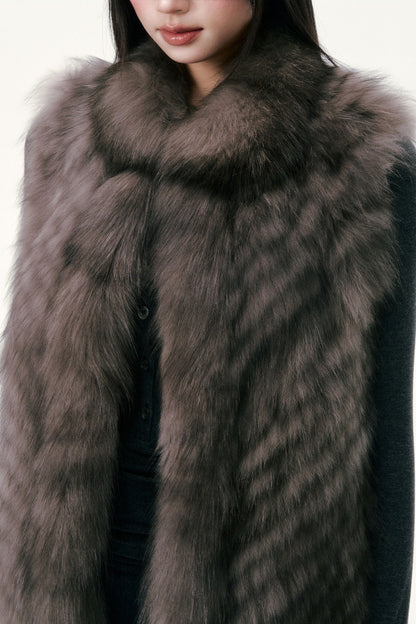 Saga Fox Fur Straight Vest