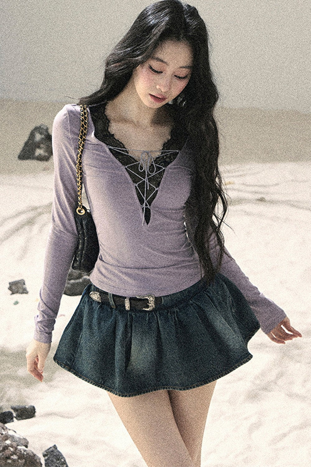 Iris Lace V-Neck Top