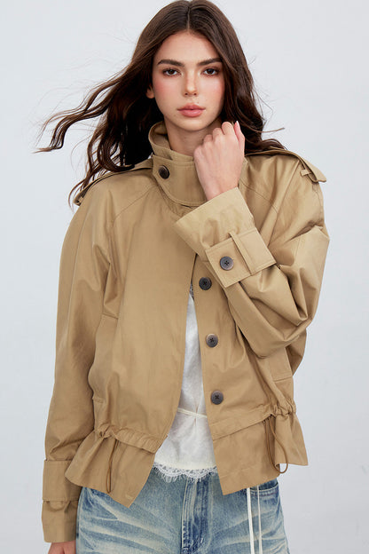 Modern Stand Collar Windbreaker Jacket