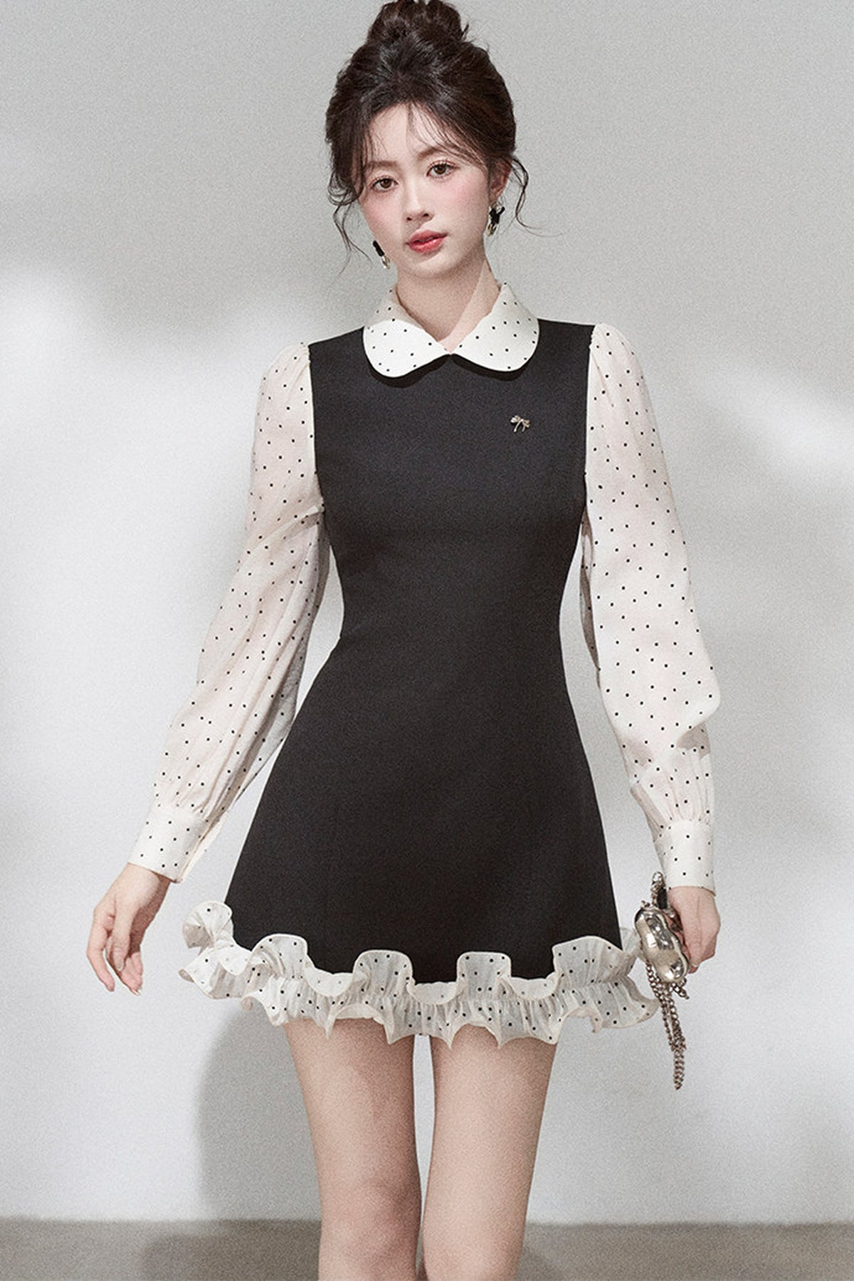 Doll Collar Layered-Look Dress