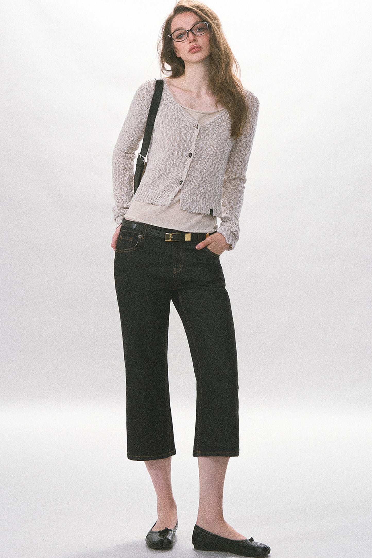 Textured Hollow-Out Knit Cardigan Jacket