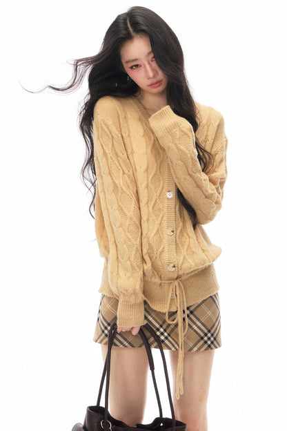 Early Autumn Knit Cardigan and Skirt Set-Up