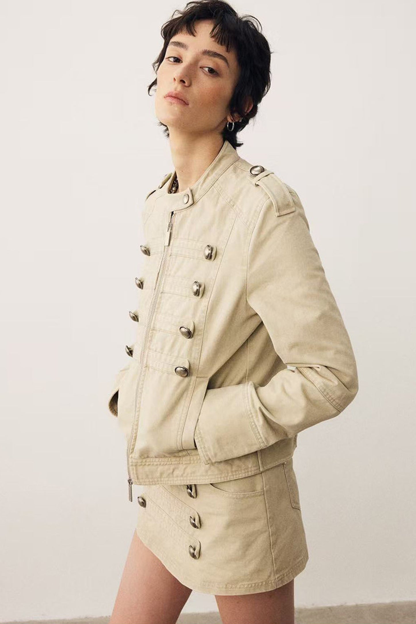 Retro Washed Double-Breasted Jacket