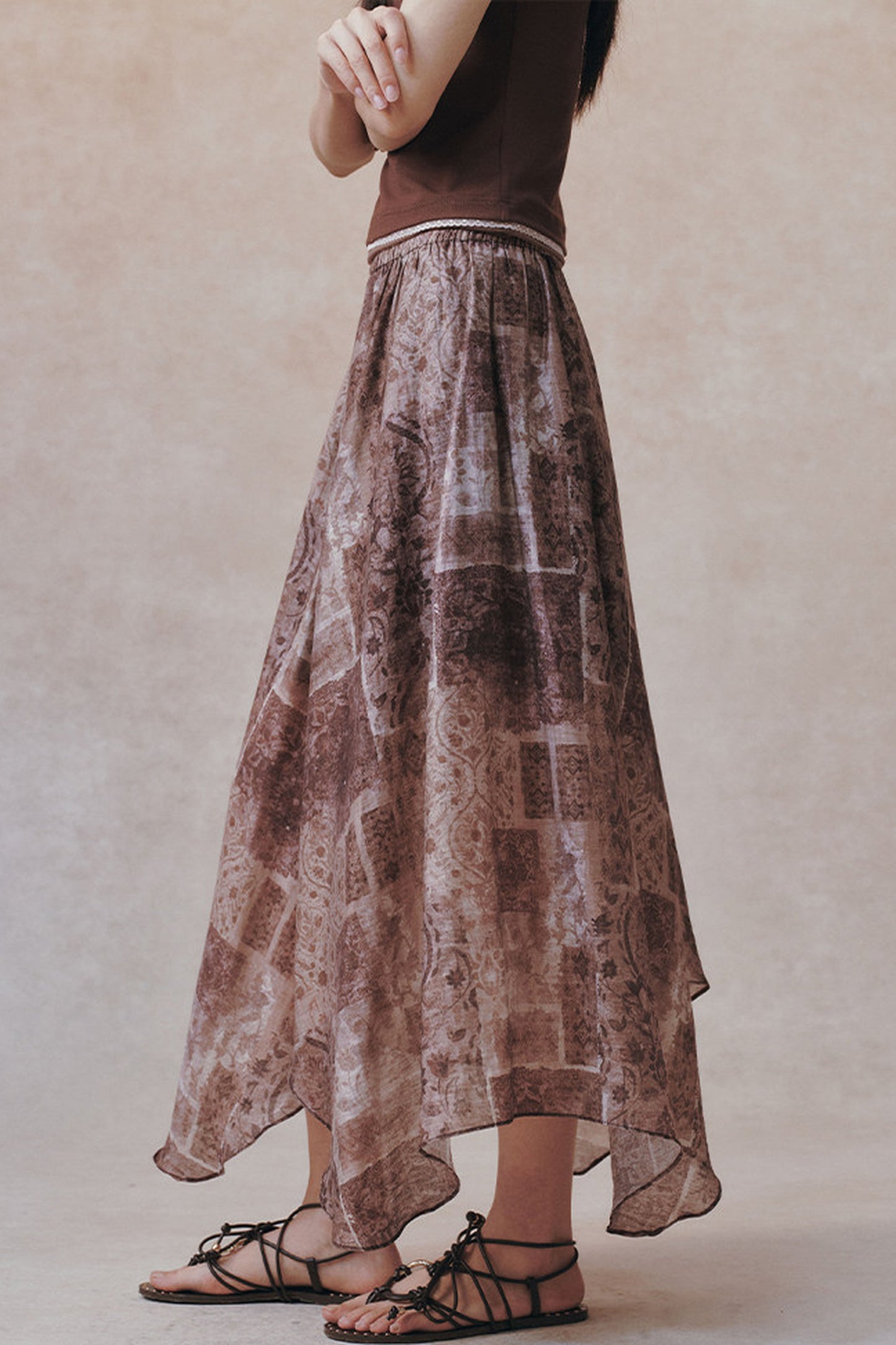 Tencel Detachable Panel A-Line Skirt