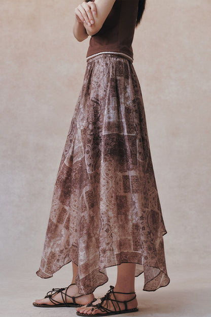 Tencel Detachable Panel A-Line Skirt