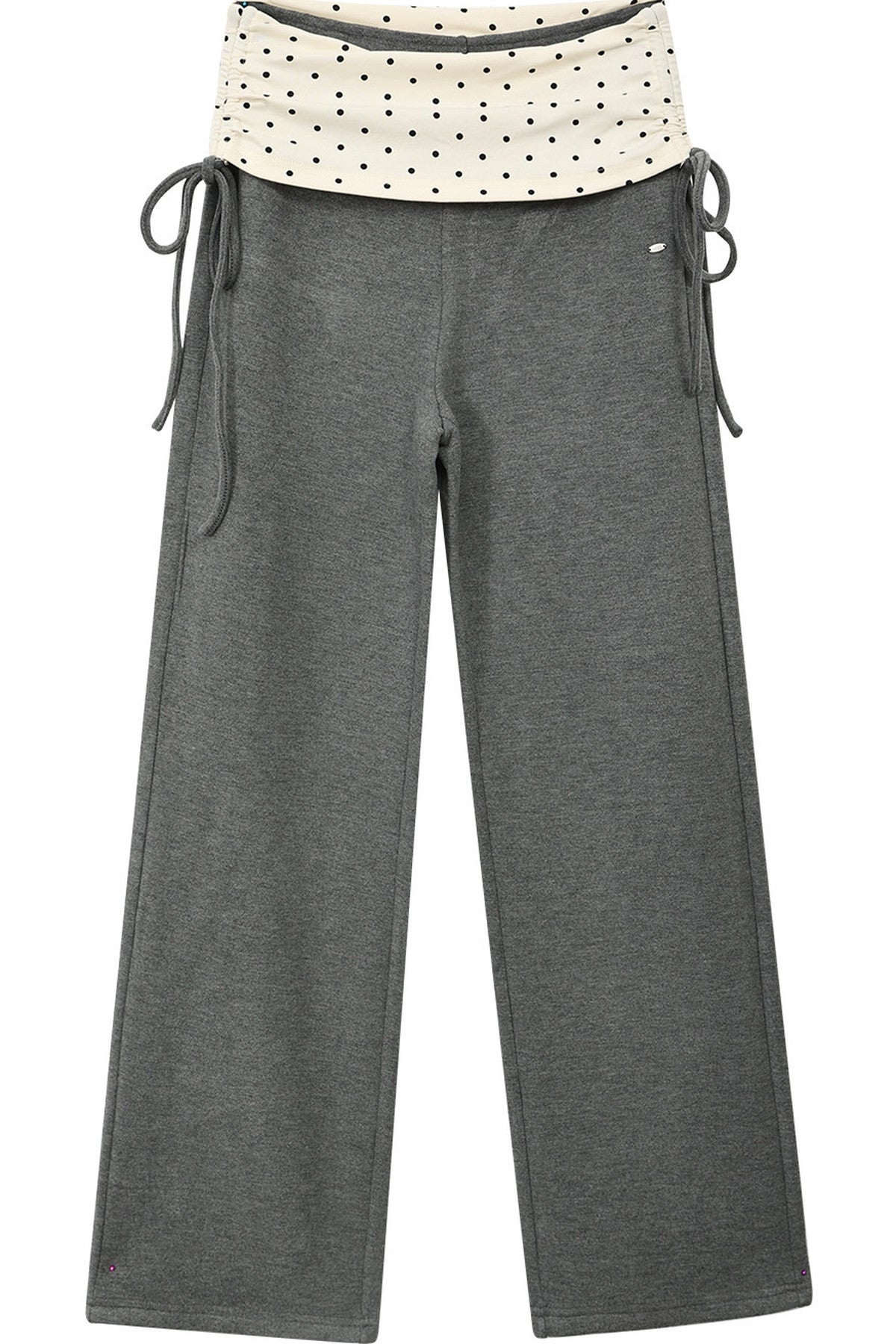 Polka Dot Waist Wide-Leg Pants