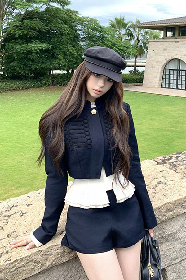 Hand-Embroidered Short Jacket Set-Up