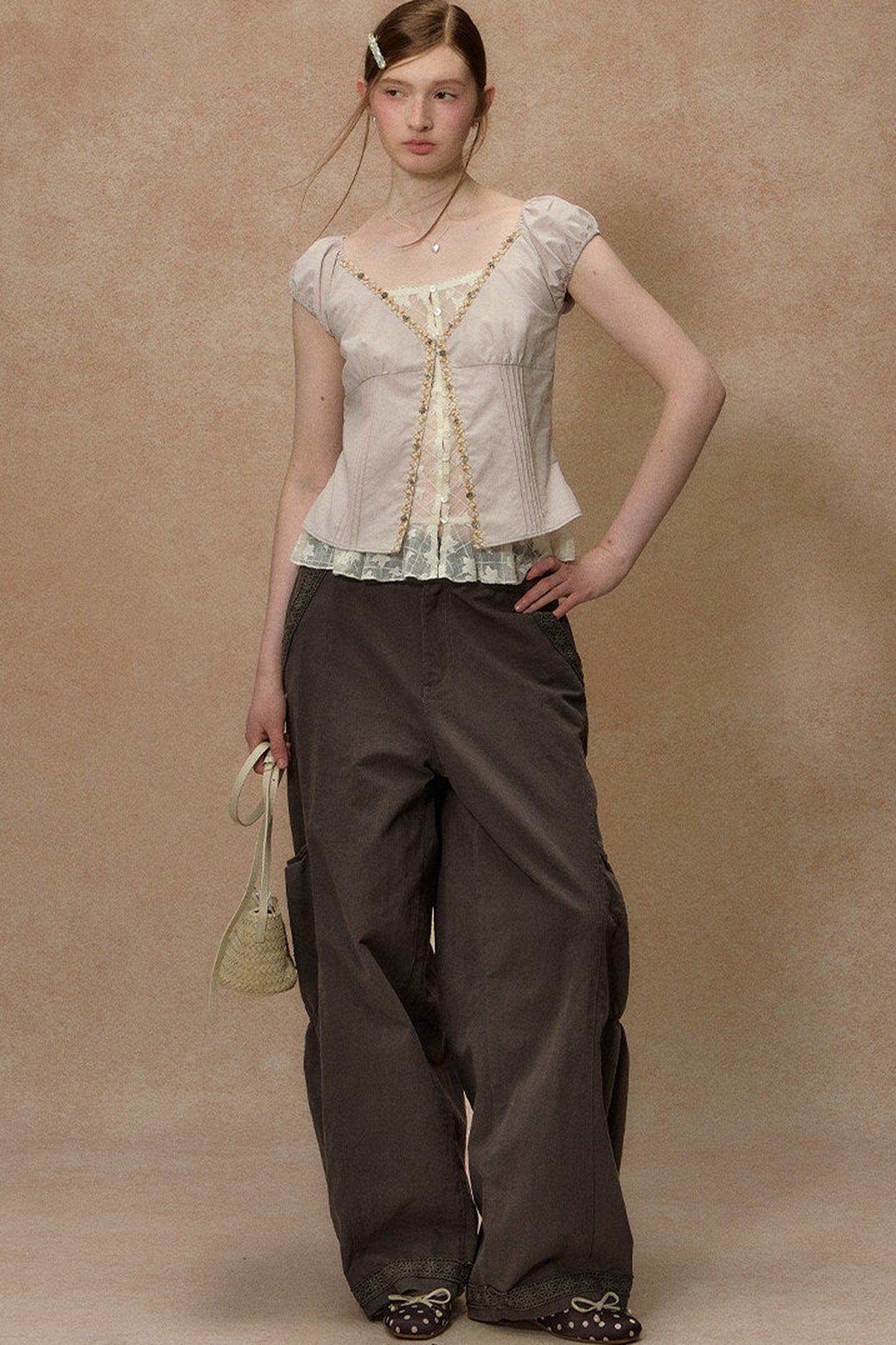 Half-Sugar Striped Blouse