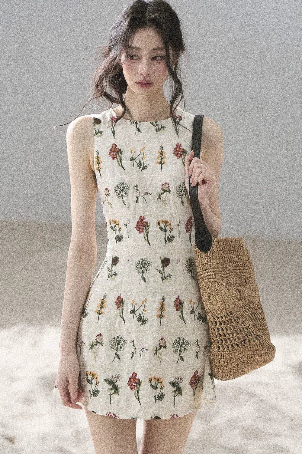 French Floral Waist Dress