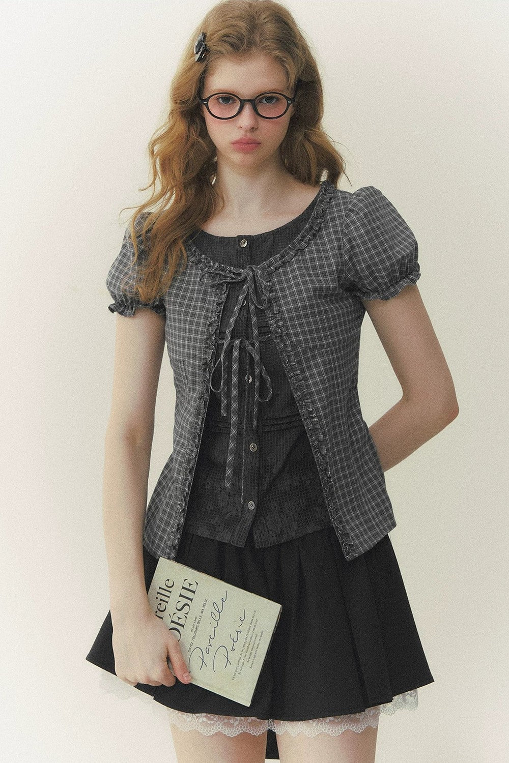 Preppy Summer Short-Sleeve Blouse