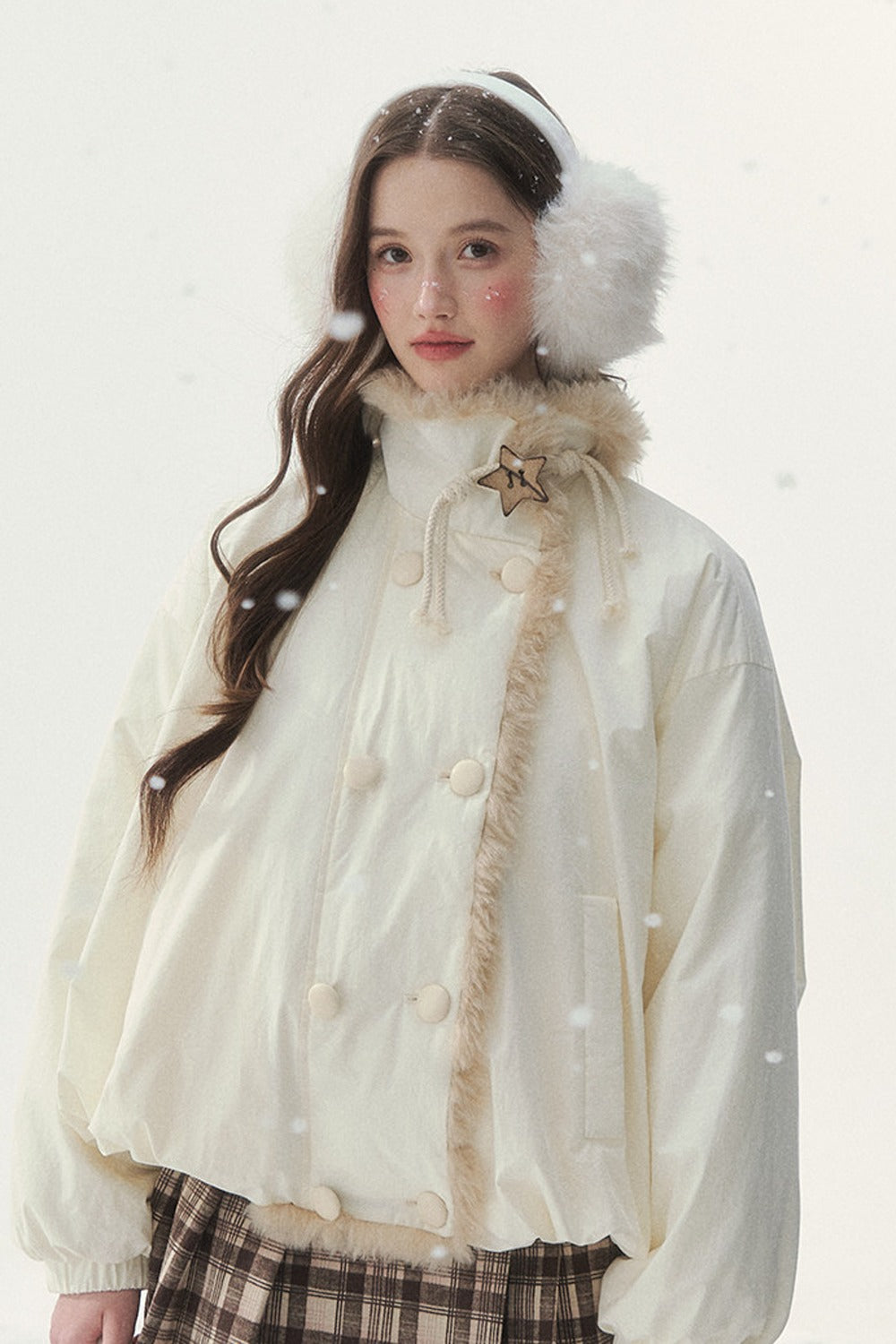 White Birch Double-Breasted Duck Down Jacket