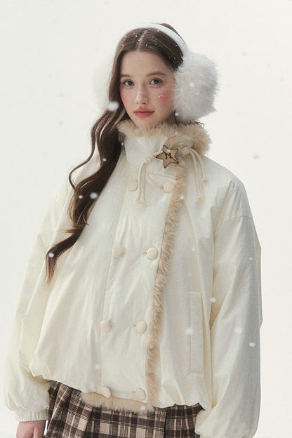 White Birch Double-Breasted Duck Down Jacket