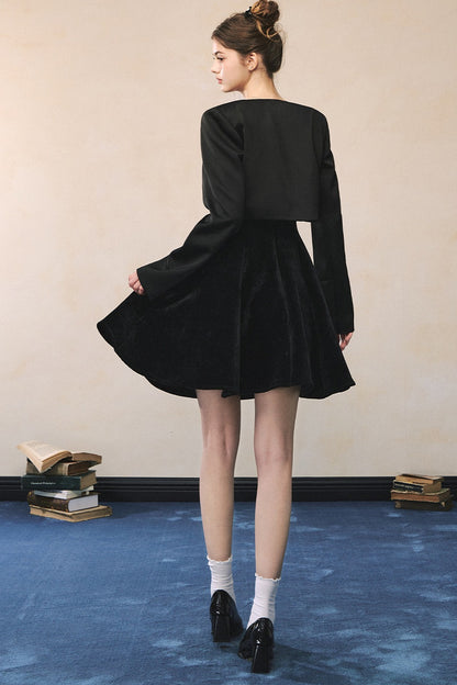 Black Suspender Dress With Jacket Set-Up