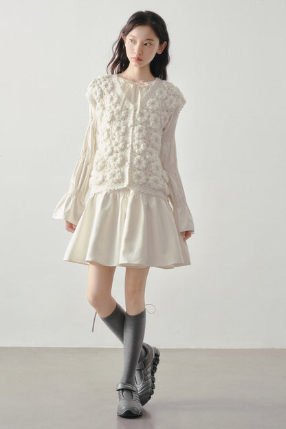 Beige Long Sleeve Shirt Dress