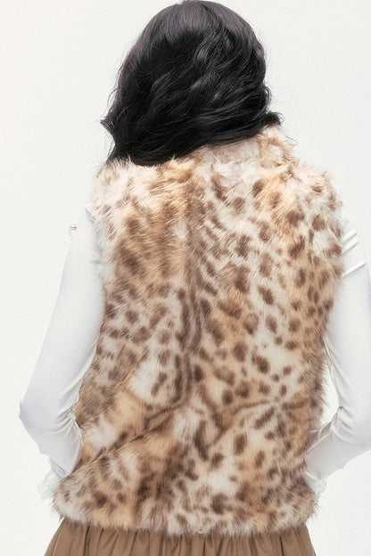 Milk Leopard Print Horn Button Vest