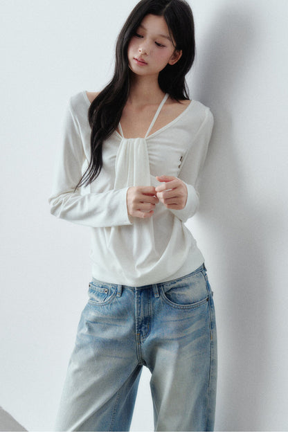 Lyocell Wool Large Round Neck T-shirt
