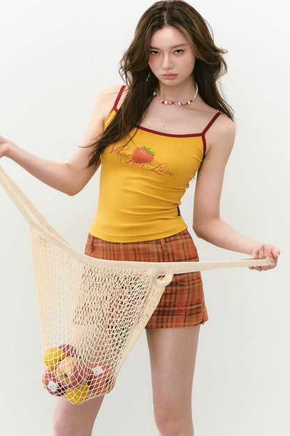 Color-Block Letter Print Camisole